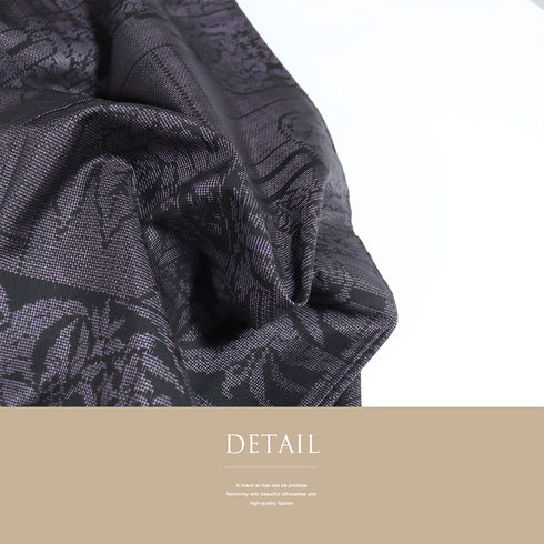 紬 リサイクル 身丈161.5cm 裄65cm 袷 草花柄 パープル Lサイズ お洒落 カジュアル 正絹 広衿 Aランク