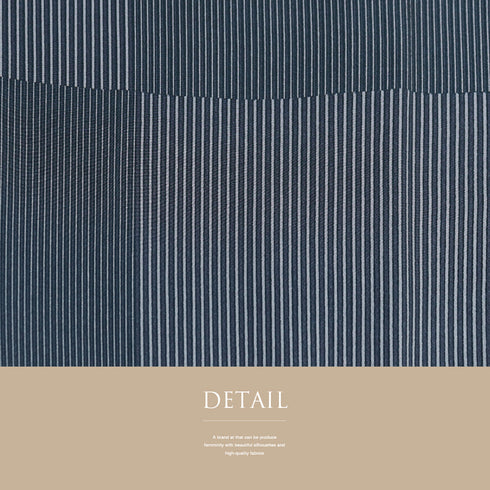 小紋 リサイクル 身丈160.5cm 裄66.8cm 袷 デザイン縞柄 ブルー Lサイズ お洒落 カジュアル 正絹 広衿 Sランク