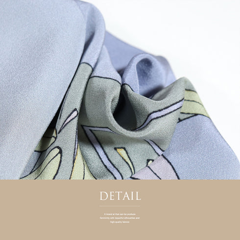 訪問着 リサイクル 身丈163.8cm 裄66.2cm 袷 源氏香 竹柄 夢や ゆったりサイズ ブルー Lサイズ お洒落 セミフォーマル 落款 しつけ糸 正絹 広衿 Sランク