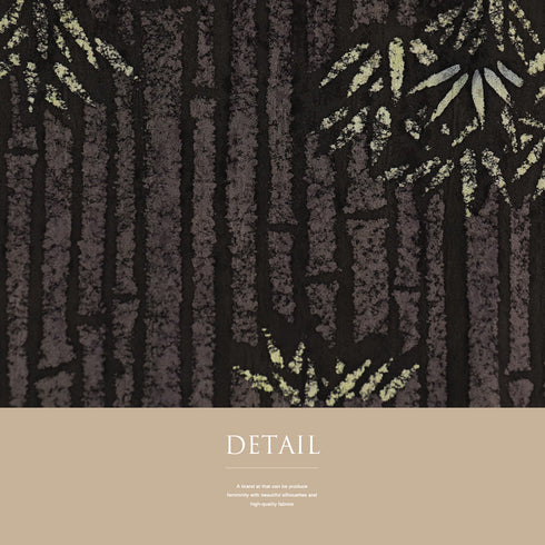 小紋 リサイクル 身丈164.5cm 裄64.8cm 袷 臈纈染め 竹柄 変わり織り 洛遊庵 ブラウン Lサイズ お洒落 カジュアル 正絹 広衿 Sランク