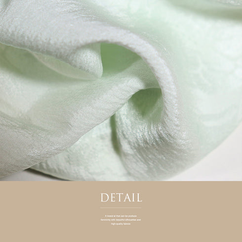 長襦袢 リサイクル 長襦袢 身丈119cm 裄64.8cm 袷 辻が花柄の地紋 ゆったりサイズ グリーン Mサイズ 正絹 袖無双 Sランク