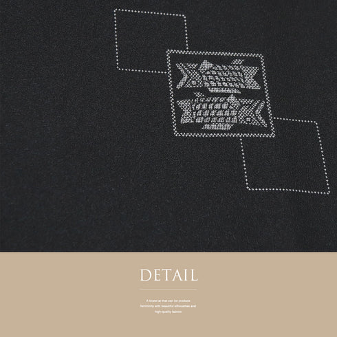 小紋 リサイクル 身丈164.3cm 裄66.5cm 袷 鯉のぼり柄 ブラック Lサイズ お洒落 カジュアル ポリエステル 洗える着物 広衿 Sランク