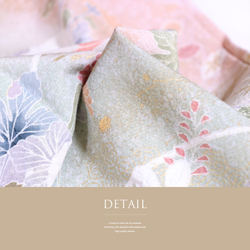 付下げ リサイクル 身丈159cm 裄63cm 袷 道長取りに菊やしだれ花模様 絞り柄 パープル Mサイズ セミフォーマル 一つ紋 正絹 広衿 Aランク