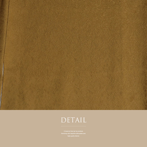 色無地 リサイクル 身丈155.8cm 裄63.6cm 袷 ゆったりサイズ 草花模様 ブラウン Mサイズ お洒落 カジュアル 正絹 広衿 地紋あり Sランク