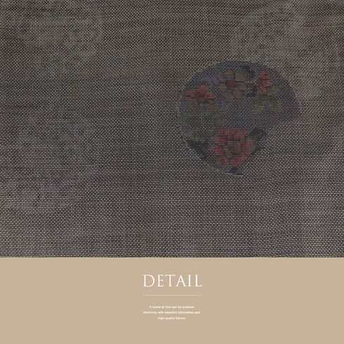 紬 リサイクル 身丈167.5cm 裄66cm 袷 花丸柄 ブラウン LLサイズ カジュアル お洒落 正絹 広衿 Aランク