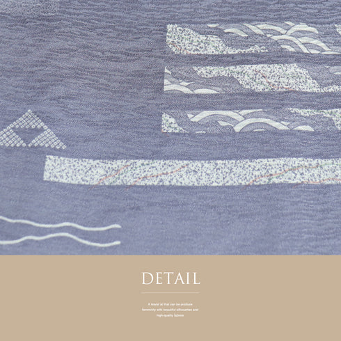 小紋 リサイクル 身丈159.5cm 裄64.8cm 袷 たたき模様 パープル Mサイズ お洒落 カジュアル 正絹 広衿 Sランク