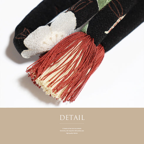 帯締め リサイクル カジュアル 丸組紐 ブラック 正絹 未使用品