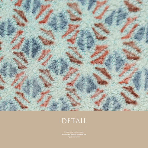 小紋 リサイクル 身丈166.7cm 裄65.6cm 袷 総絞り 麻の葉模様 ブルー LLサイズ お洒落 カジュアル 正絹 広衿 Sランク