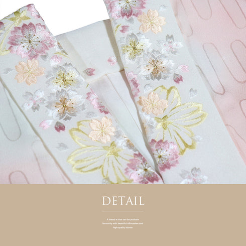 長襦袢 リサイクル 長襦袢 身丈128.8cm 裄66.4cm 袷 刺繍衿 ぼかし 地紋 ピンク Mサイズ 正絹 Aランク