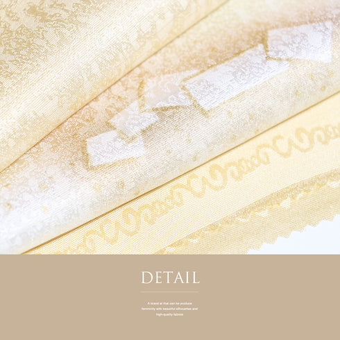 帯揚げ リサイクル お洒落 ちりめん 正絹 オレンジ ぼかしにデザイン四角模様 新品・未使用品 AG-1227