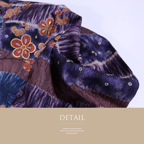 付下げ リサイクル 身丈155.6cm 裄65.2cm 袷 部分絞り 地紋 絞り彩色 パープル Mサイズ お洒落 しつけ糸 不明 広衿 Sランク