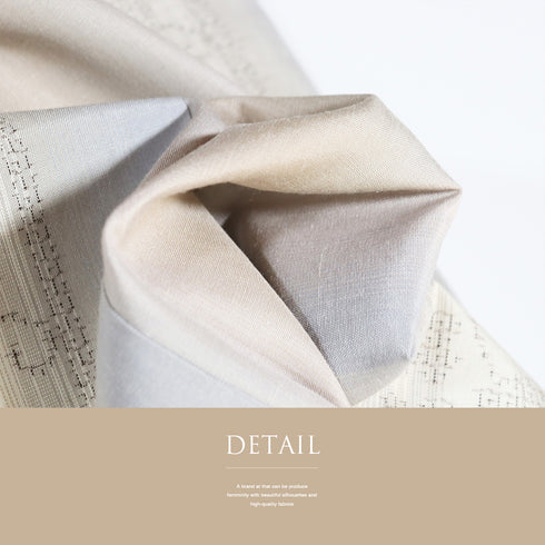 結城紬 リサイクル 身丈156.7cm 裄70.4cm 袷 草花柄 織人 倉持愛子 縦ぼかし グレー Mサイズ お洒落 カジュアル 証紙 しつけ糸 正絹 広衿 Sランク