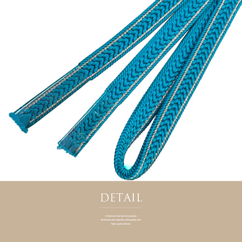 帯締め リサイクル カジュアル 平組紐 ブルー 正絹 新品・未使用品 紫野工房 芙蓉庵