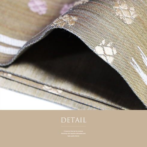 袋帯 帯丈454cm 六通 デザイン絣柄 ブラウン Lサイズ 正絹 Sランク お洒落 カジュアル