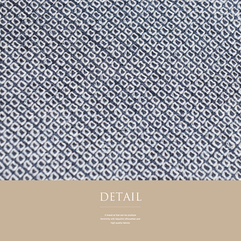 小紋 リサイクル 身丈164.2cm 裄70.2cm 袷 絞り ネイビー Lサイズ お洒落 正絹 広衿 Sランク