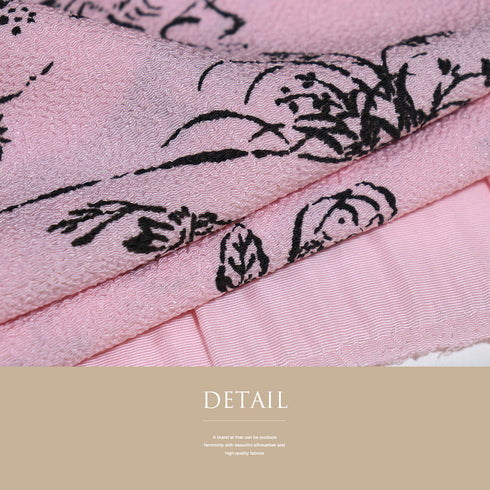 帯揚げ リサイクル お洒落 ちりめん 正絹 ピンク 鳥獣戯画 Sランク AG-1204