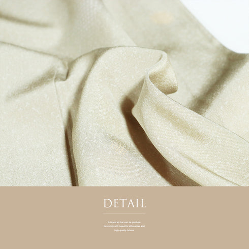 小紋 リサイクル 身丈155cm 裄65cm 袷 飛び鹿子柄 ゆったりサイズ ベージュ Sサイズ セミフォーマル 一つ紋 正絹 広衿 Sランク