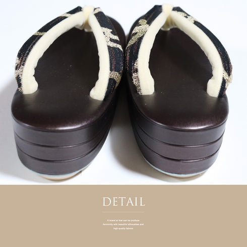 草履・バッグセット リサイクル カジュアル ブラウン 正絹 未使用品 雪輪柄