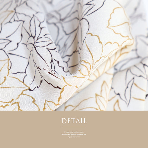 長襦袢 リサイクル 長襦袢 身丈122cm 裄64.8cm 袷 葉柄 後身頃居敷当て付き 半衿なし ベージュ Mサイズ お洒落 正絹 袖無双 Sランク