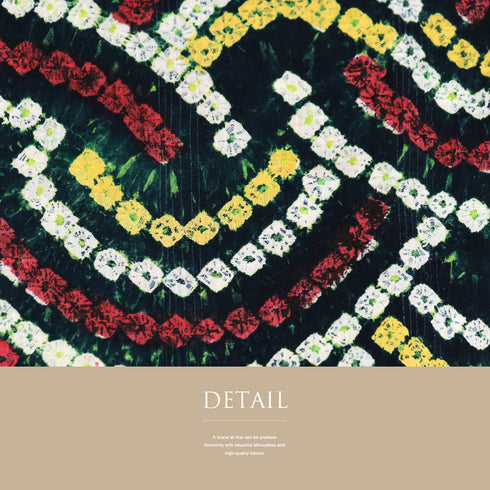 浴衣 リサイクル 夏着物 身丈153cm 裄62.8cm 夏物 絞り 青海波柄 グリーン Sサイズ カジュアル 木綿 洗える着物 バチ衿 Sランク