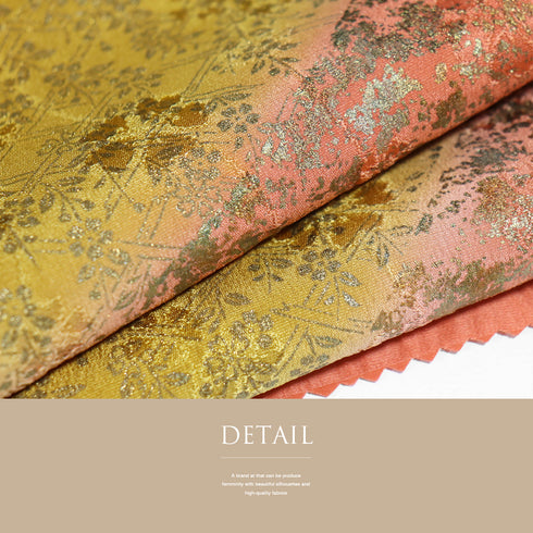 帯締め・帯揚げセット リサイクル お洒落 平組紐 オレンジ 正絹 新品・未使用品