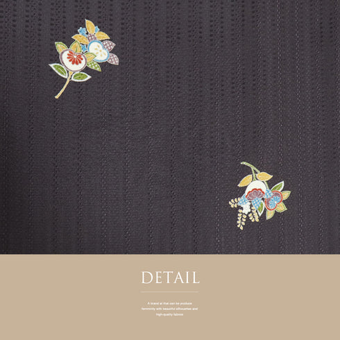 小紋 リサイクル 身丈155.5cm 裄63.2cm 袷 たちばな柄 ブラウン Mサイズ カジュアル 正絹 広衿 Sランク