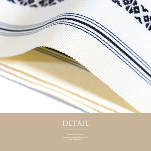 名古屋帯 リサイクル 帯丈360cm 全通 博多織 ベージュ Mサイズ 正絹 Sランク お洒落 カジュアル