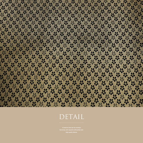 小紋 リサイクル 身丈162cm 裄63.8cm 袷 小花柄 地紋 ブラウン Lサイズ お洒落 正絹 広衿 Sランク