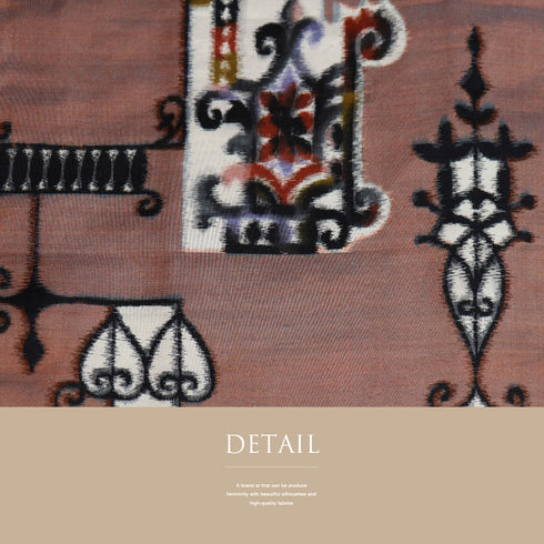 小紋 リサイクル 身丈149.5cm 裄62.2cm 袷 銘仙 オレンジ SSサイズ カジュアル 正絹 バチ衿 Bランク