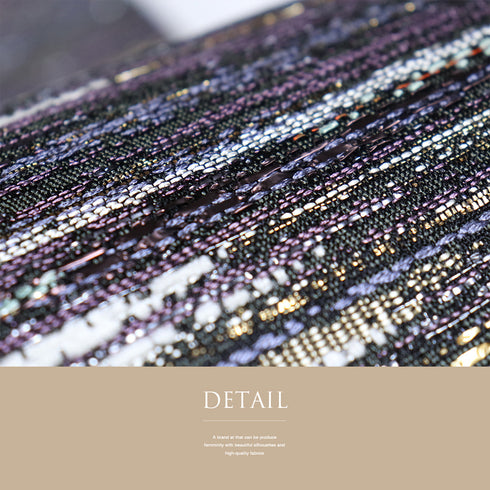 袋帯 リサイクル 帯丈448cm 六通 抽象柄 西陣織 唐網織 ブラック Mサイズ 正絹 新品・未使用品 お洒落