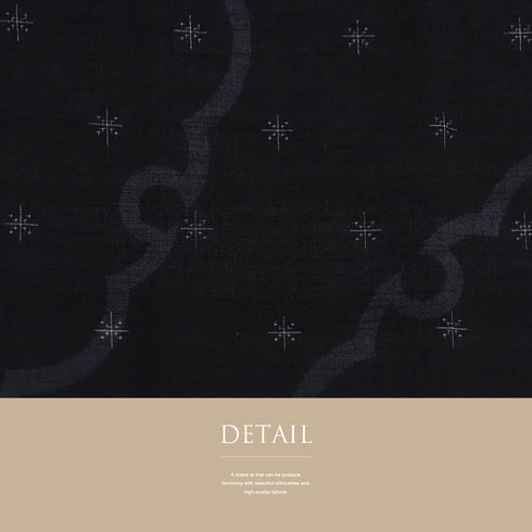 紬 リサイクル 身丈159cm 裄66.8cm 袷 雪輪柄 ブラック Mサイズ カジュアル お洒落 しつけ糸 正絹 広衿 Sランク