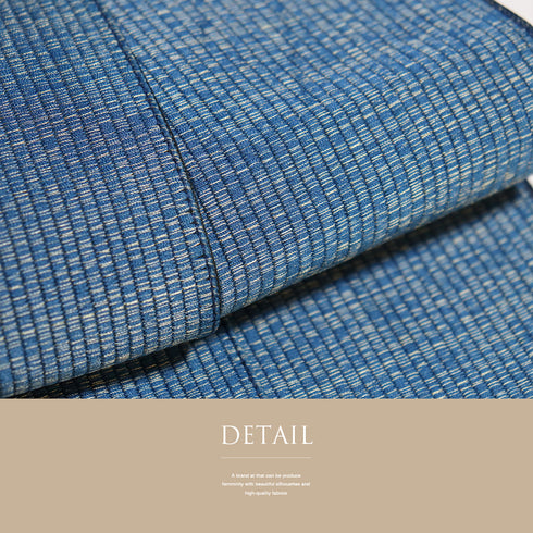 角帯 リサイクル 帯丈410cm 全通 ブルー SSサイズ 正絹 Sランク カジュアル お洒落