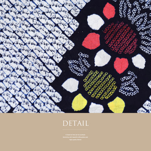 浴衣 リサイクル 夏着物 身丈151cm 裄62.8cm 夏物 花柄に麻の葉柄 絞り ネイビー Sサイズ カジュアル しつけ糸 木綿 洗える着物 バチ衿 Sランク