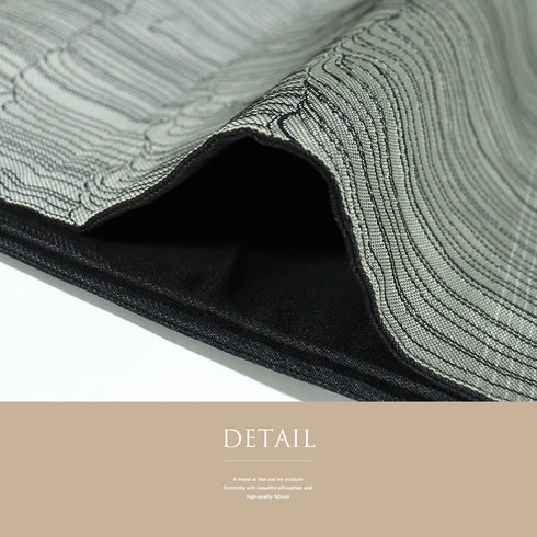 袋名古屋帯 リサイクル 帯丈372cm 全通 幾何学模様 グリーン Mサイズ ポリエステル Sランク カジュアル お洒落