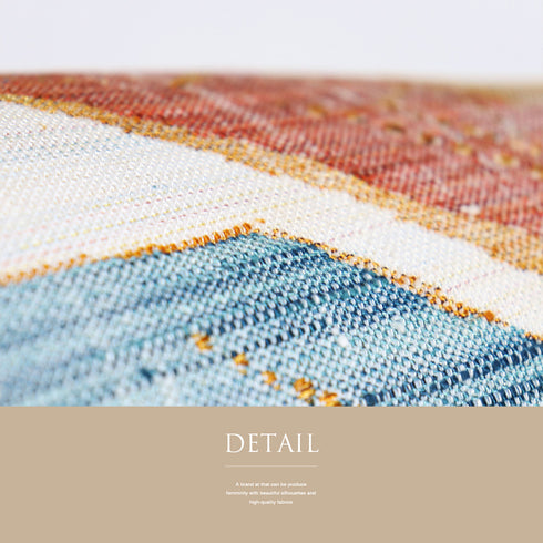 名古屋帯 リサイクル 帯丈368cm 六通 幾何学柄 ベージュ Mサイズ 正絹 Sランク カジュアル お洒落