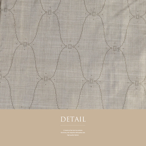 紬 リサイクル 身丈159cm 裄64.6cm 袷 デザイン網目模様 ベージュ Mサイズ お洒落 カジュアル しつけ糸 正絹 広衿 Sランク