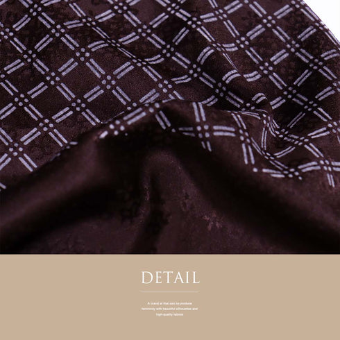 帯揚げ リサイクル お洒落 綸子 正絹 ブラウン 地紋 幾何学模様 新品・未使用品 AG-1215