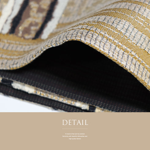 袋帯 リサイクル 帯丈432cm 六通 奄美大島本泥染 ブラウン Sサイズ 正絹 新品・未使用品 セミフォーマル お洒落