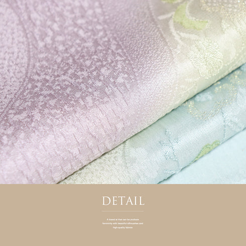 帯揚げ リサイクル お洒落 ちりめん 正絹 多色 花の地紋に斜めぼかし柄 未使用品 AG-1281