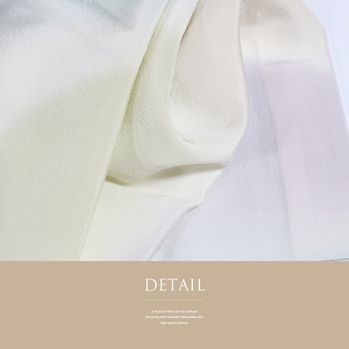 長襦袢 リサイクル 長襦袢 身丈120cm 裄66cm 袷 山柄 絵羽柄 後見頃居敷当て付き ブルー Mサイズ 正絹 袖無双 Aランク