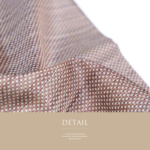 道中着 リサイクル 身丈98.5cm 裄65.2cm 袷 絣 着物衿 ブラウン Mサイズ お洒落 カジュアル しつけ糸 正絹 Bランク