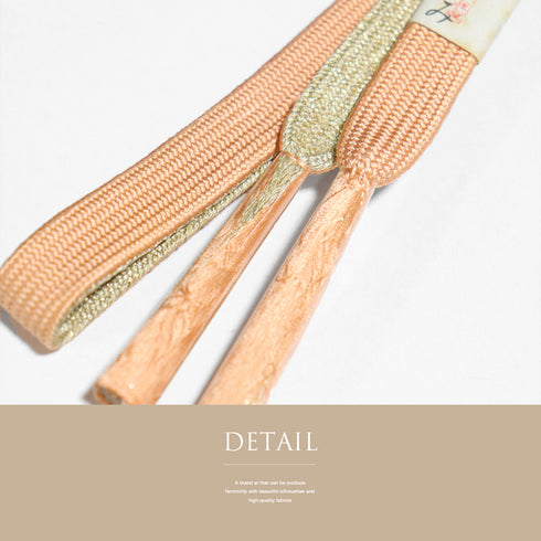 帯締め リサイクル セミフォーマル 平組紐 オレンジ 正絹 新品・未使用品