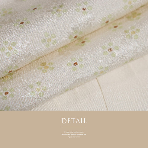 帯締め・帯揚げセット リサイクル 丸組紐 ちりめん 多色 正絹 Sランク 小花柄