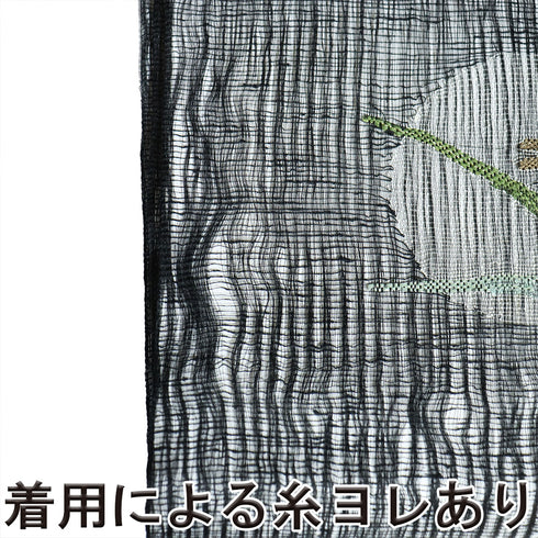 名古屋帯 リサイクル 帯丈369.5cm ポイント柄 9寸 夏物 とんぼ柄 ブラック Mサイズ 不明 Bランク カジュアル
