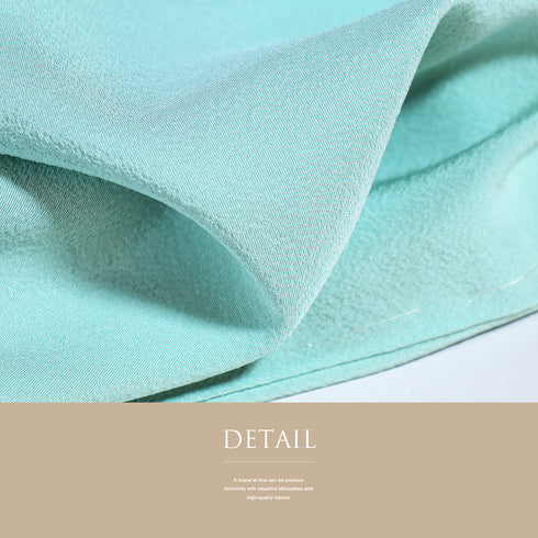 色無地 リサイクル 身丈160.3cm 裄65.2cm 袷 ブルー Mサイズ セミフォーマル お洒落 一つ紋 しつけ糸 正絹 広衿 Sランク