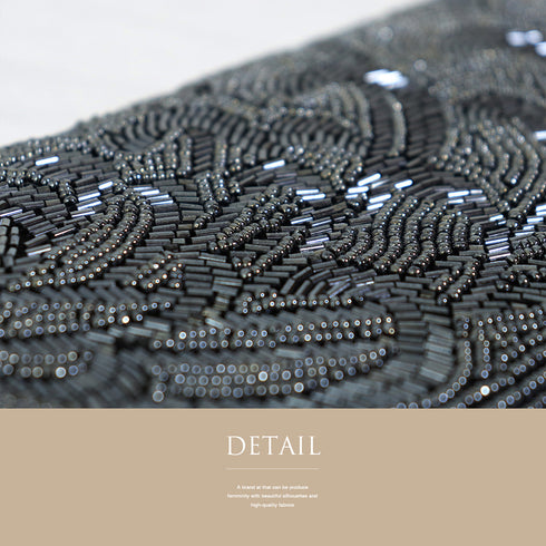 バッグ リサイクル グレー ビーズ Aランク 花柄