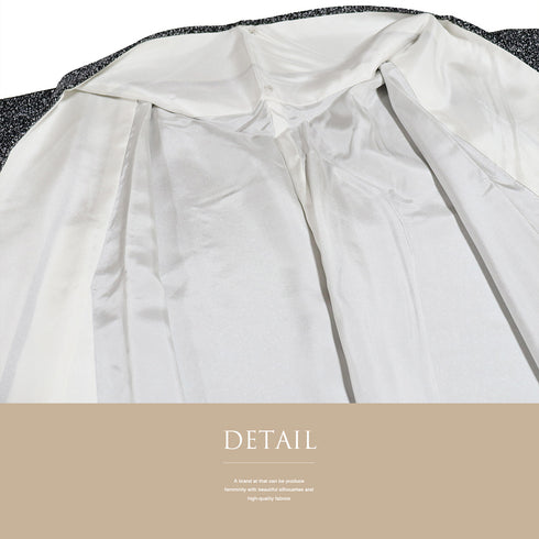 訪問着 リサイクル 身丈163.5cm 裄68.4cm 袷 ひょうたん模様 たたき染め 岸上純平 ブラック Lサイズ お洒落 落款 しつけ糸 正絹 広衿 Sランク