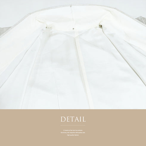 紬 リサイクル 身丈162.5cm 裄65cm 袷 亀甲柄 ホワイト Lサイズ カジュアル お洒落 証紙 正絹 広衿 Sランク