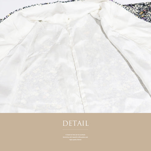 小紋 リサイクル 身丈157.7cm 裄64cm 袷 小花柄 地紋 多色 Mサイズ お洒落 カジュアル 正絹 広衿 Sランク