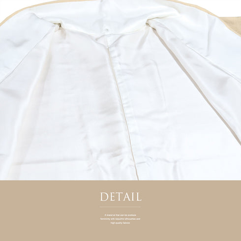 訪問着 リサイクル 身丈171.3cm 裄69.6cm 袷 木目の地紋に裾ボカシ柄 ベージュ LLサイズ お洒落 正絹 広衿 Sランク